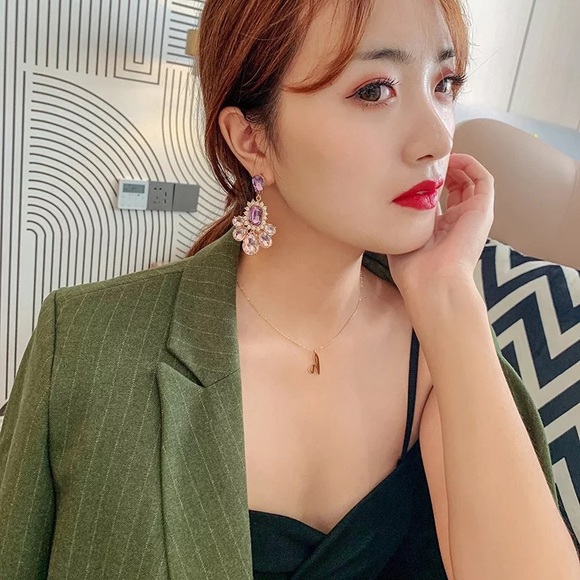 Purple rhinestone crystal Elegant new Earring - Picture 9 of 14